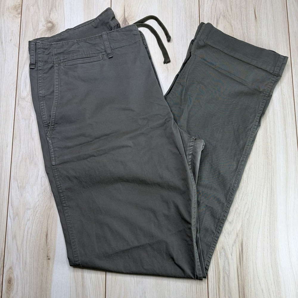 Buck Mason Mens 36x32 Drawstring Chino Pants Olive Green Cotton